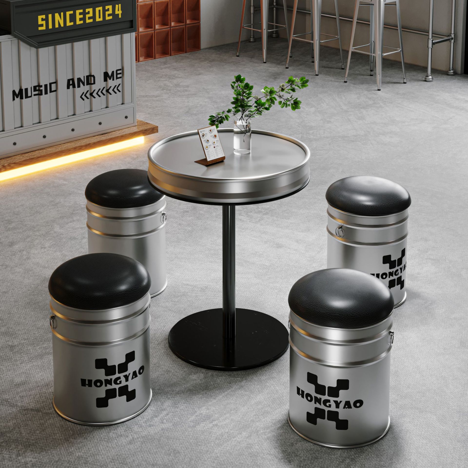 Coffee Tea Lounge - Juego de Mesa y Sillas Redondas