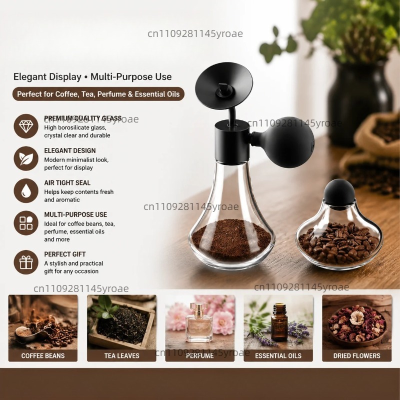Coffee Tea & Hot Chocolate - Botella de Vidrio para Muestras de