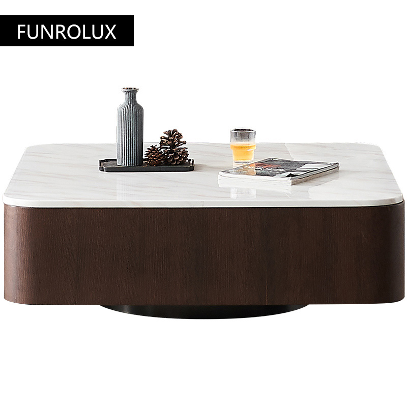 Coffee Tea Unit - Mesa de centro de mármol cuadrada