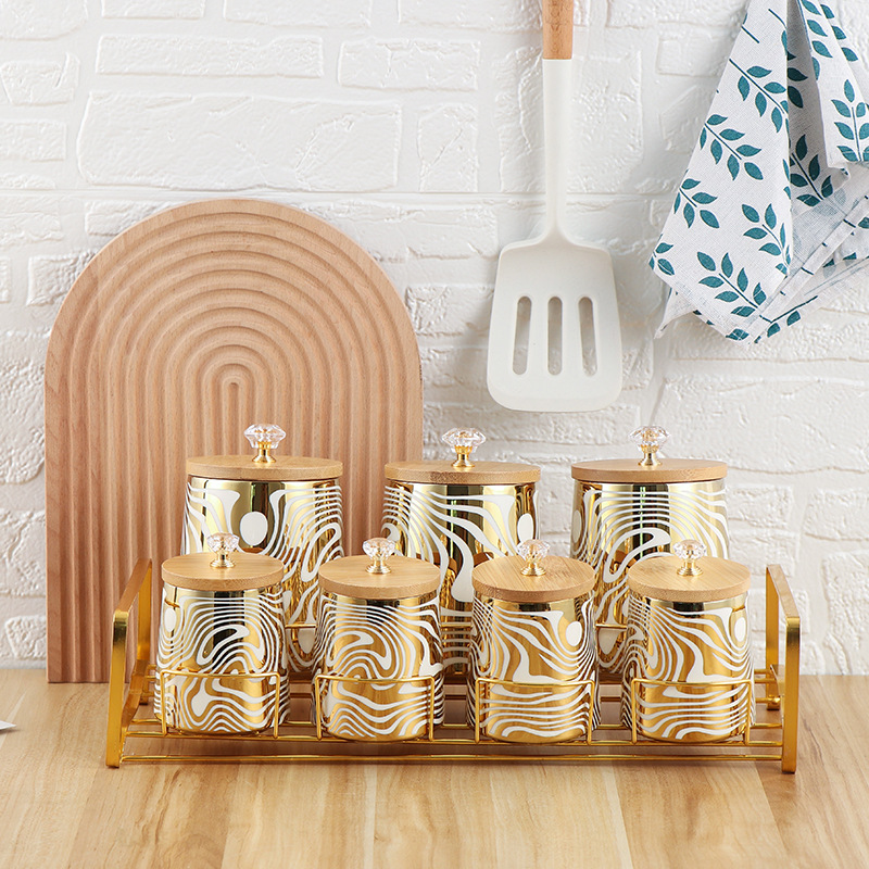 Coffee Tea And Sugar Canister Set - Juego de 7 botes de cocina