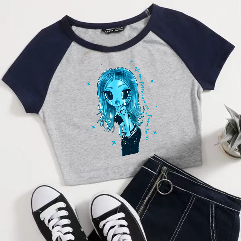 Camiseta Corta Raglan Azul de  - Coffee Tea Or Me reseña y precio