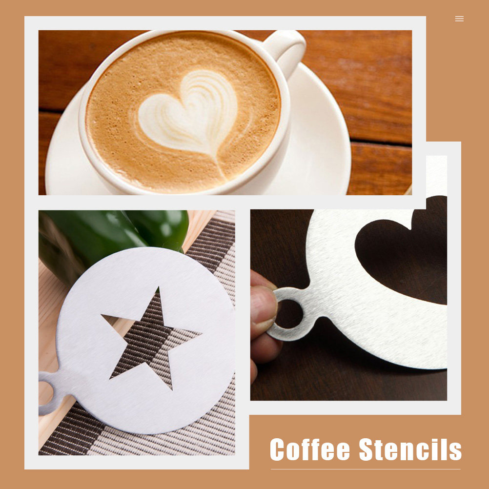 2 Plantillas de Acero Inoxidab - Coffee Stencil Art reseña y precio