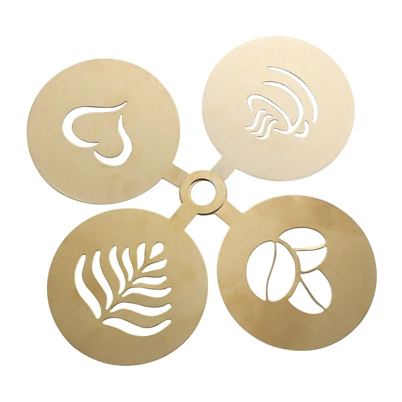 4 plantillas doradas de acero  - Coffee Stencil Art reseña y precio