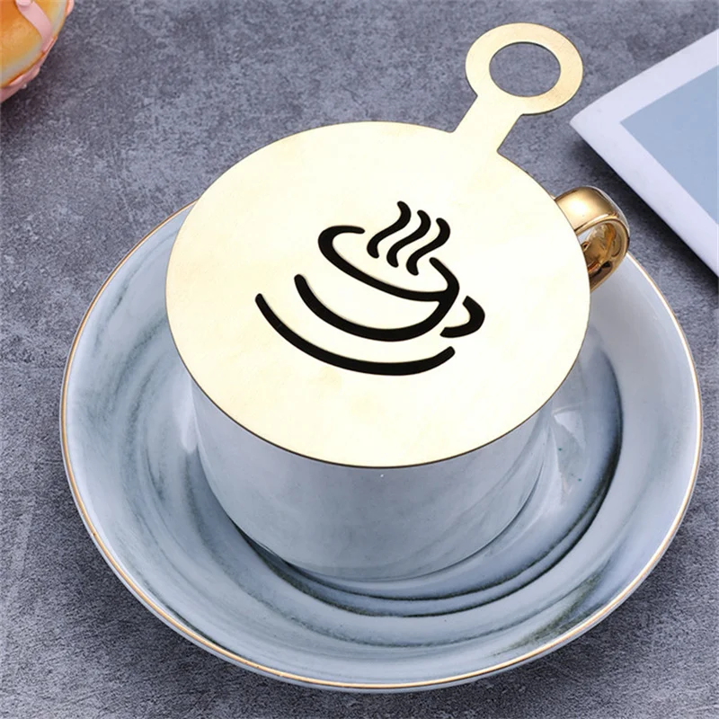 4 plantillas doradas de acero  - Coffee Stencil Art reseña y precio