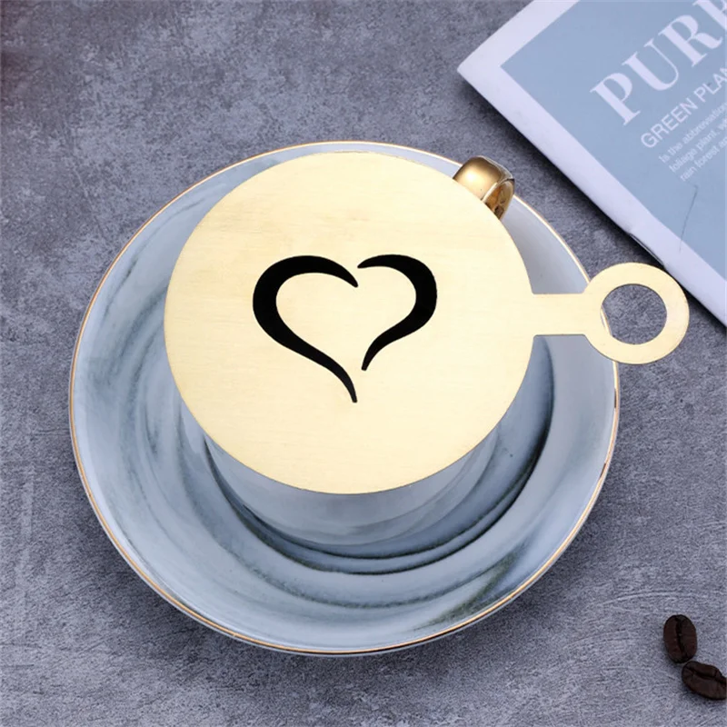 4 plantillas doradas de acero  - Coffee Stencil Art reseña y precio
