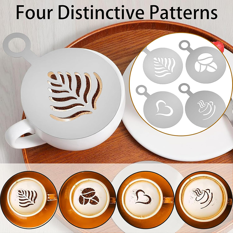 Juego de 4 Plantillas de Acero - Coffee Stencil Art reseña y precio