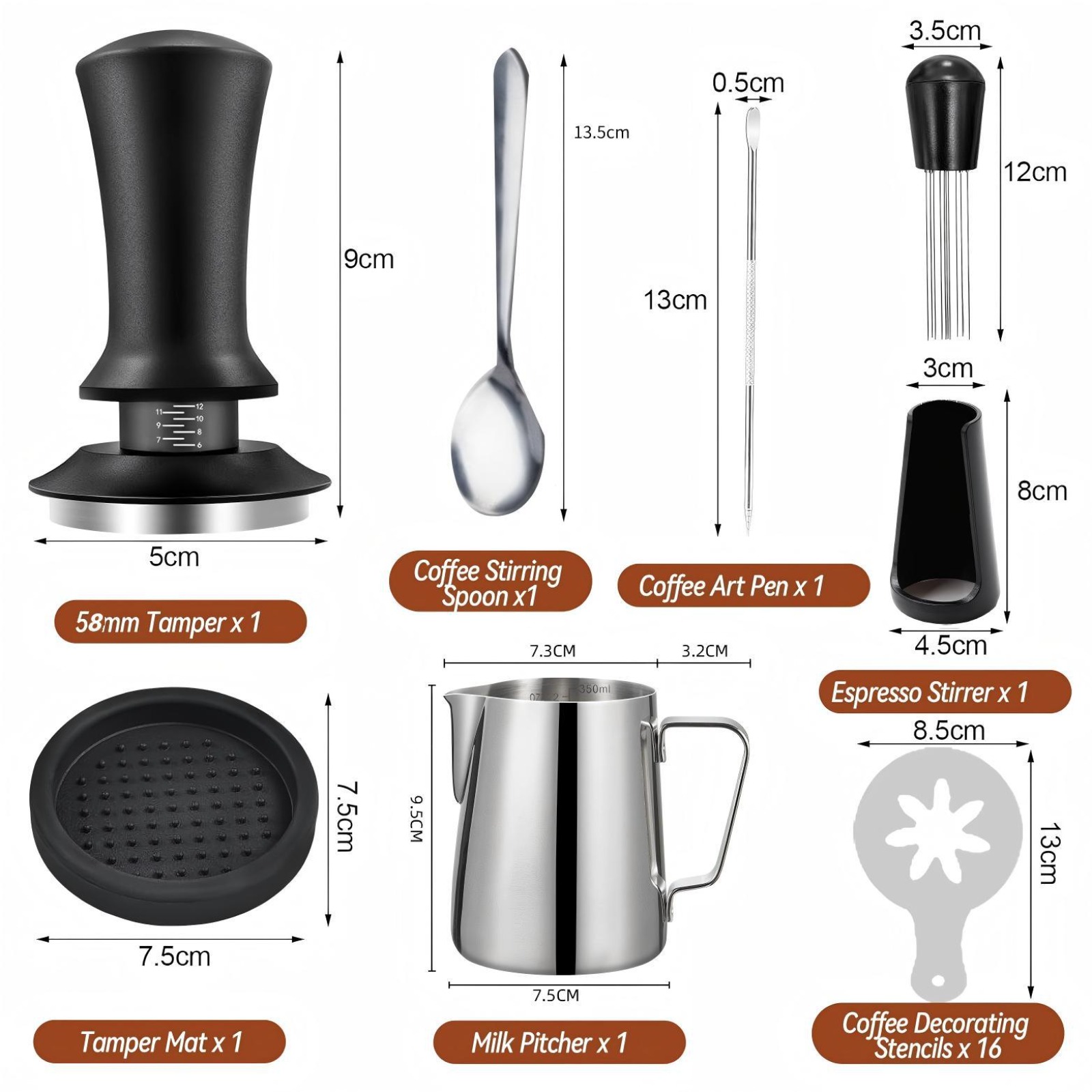 Juego de 22 accesorios para ca - Coffee Stencil Art reseña y precio