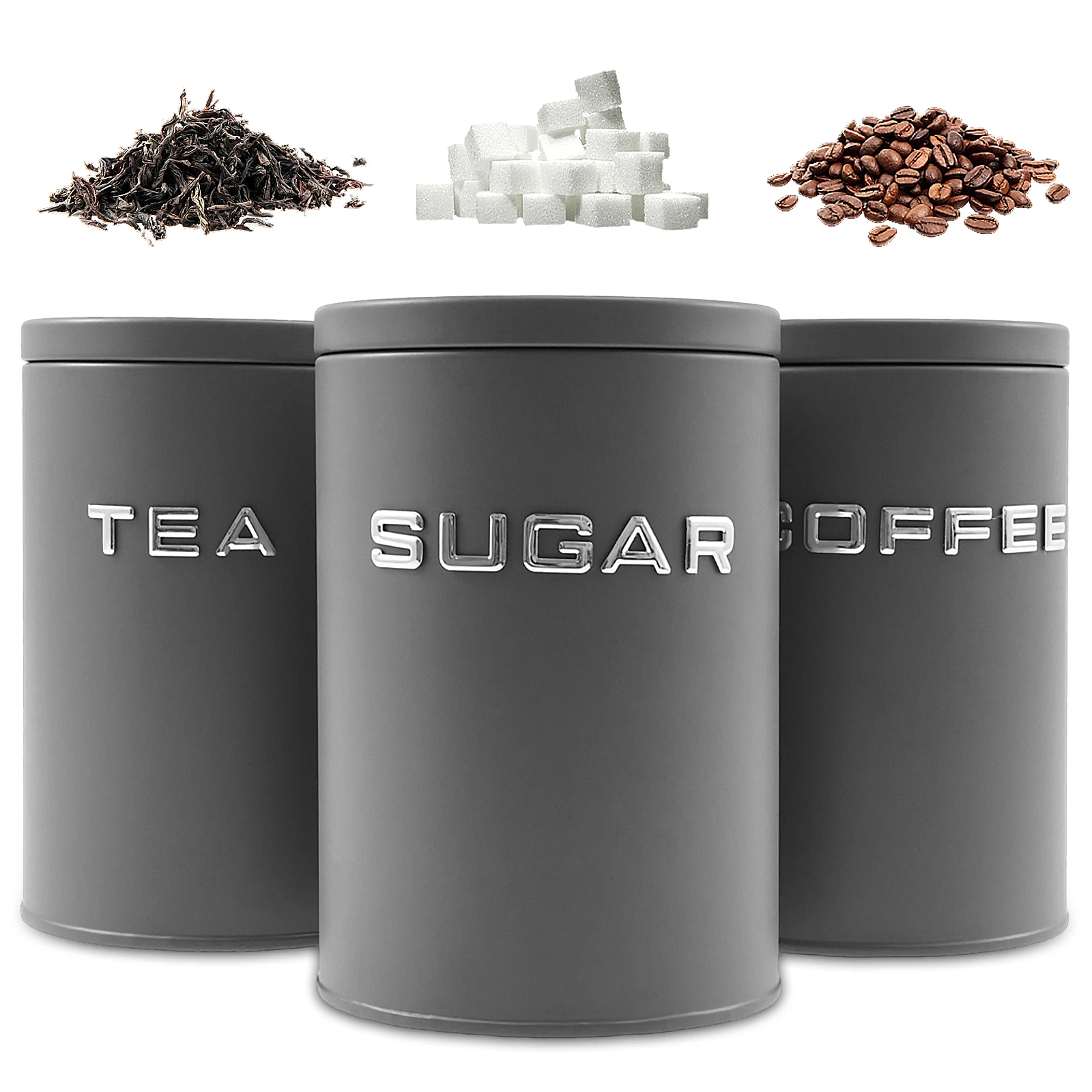 Tarro redondo de Metal para co - Coffee Tea Sugar Canisters reseña y precio
