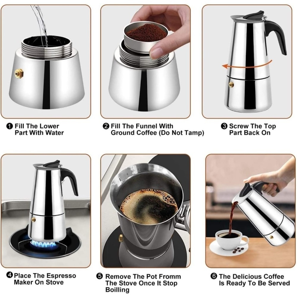Cafetera Mocha de Acero Inoxid - Coffee Tea Home reseña y precio