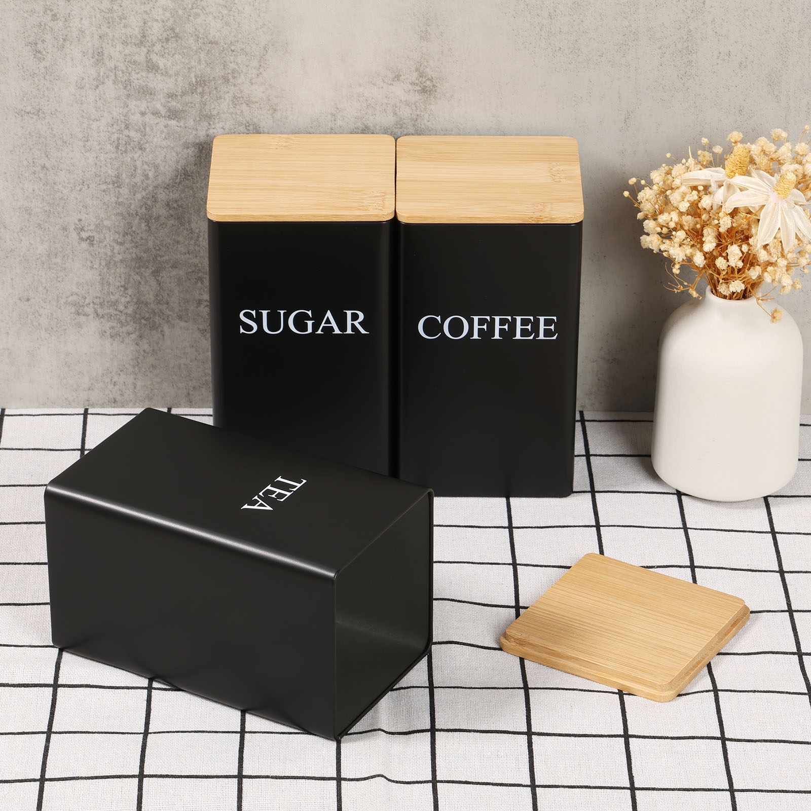 Tarro de almacenamiento de gra - Coffee Tea Sugar Canisters reseña y precio
